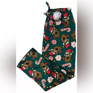 Scooby Doo Christmas Santa Hat Fleece Pajama Lounge Pants Men’s Size Large NEW